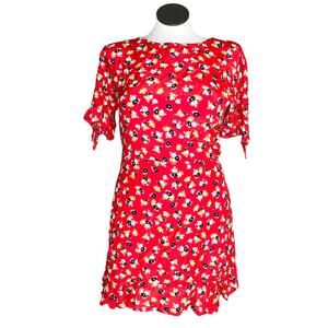 Faithfull the Brand mini dress floral ruffle daphne flirty women's size 10